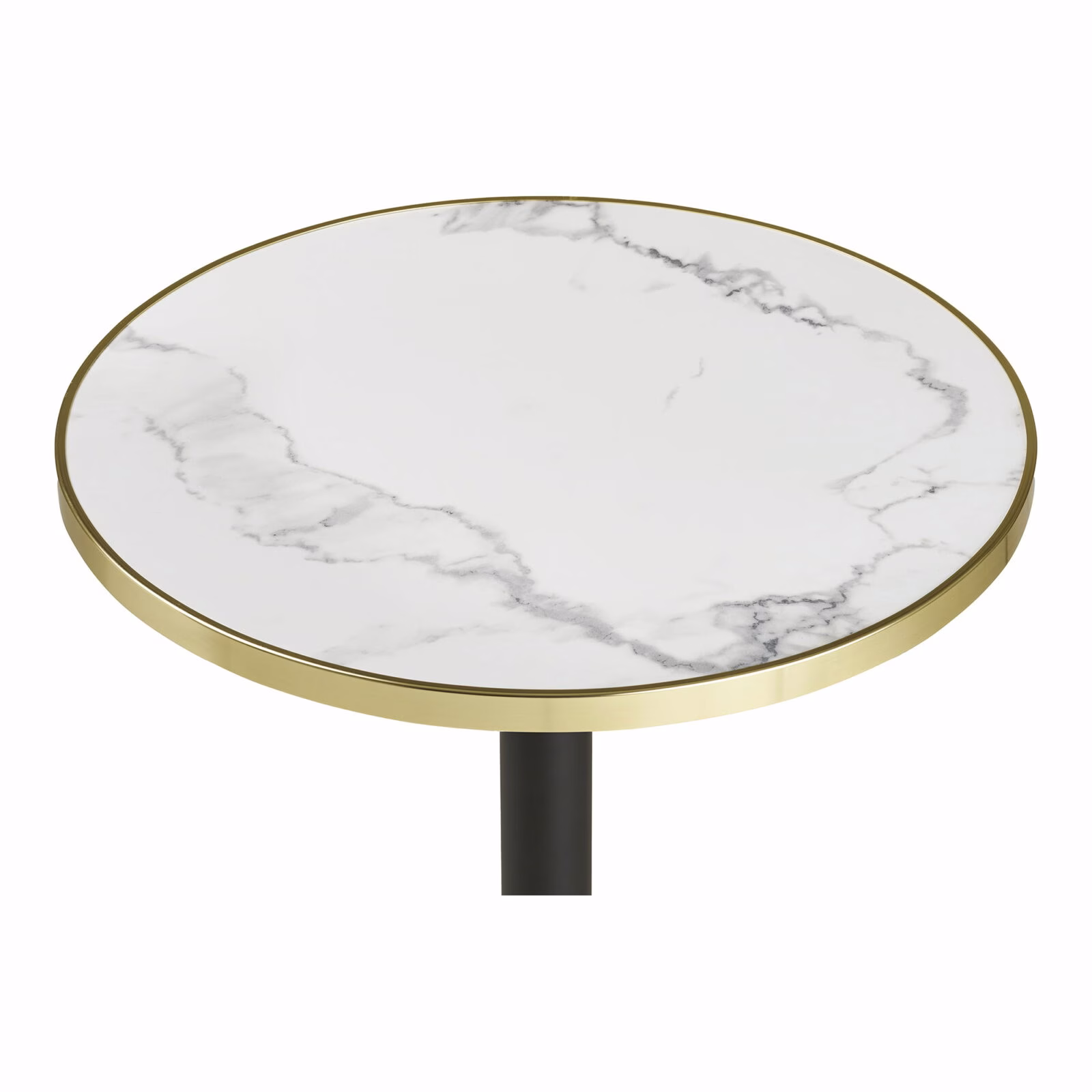 Bistrotafel Marmeren Look Ø60 cm – Wit met Gouden Rand & Tashaakjes 2 Bistrotafel Marmeren Look Ø60