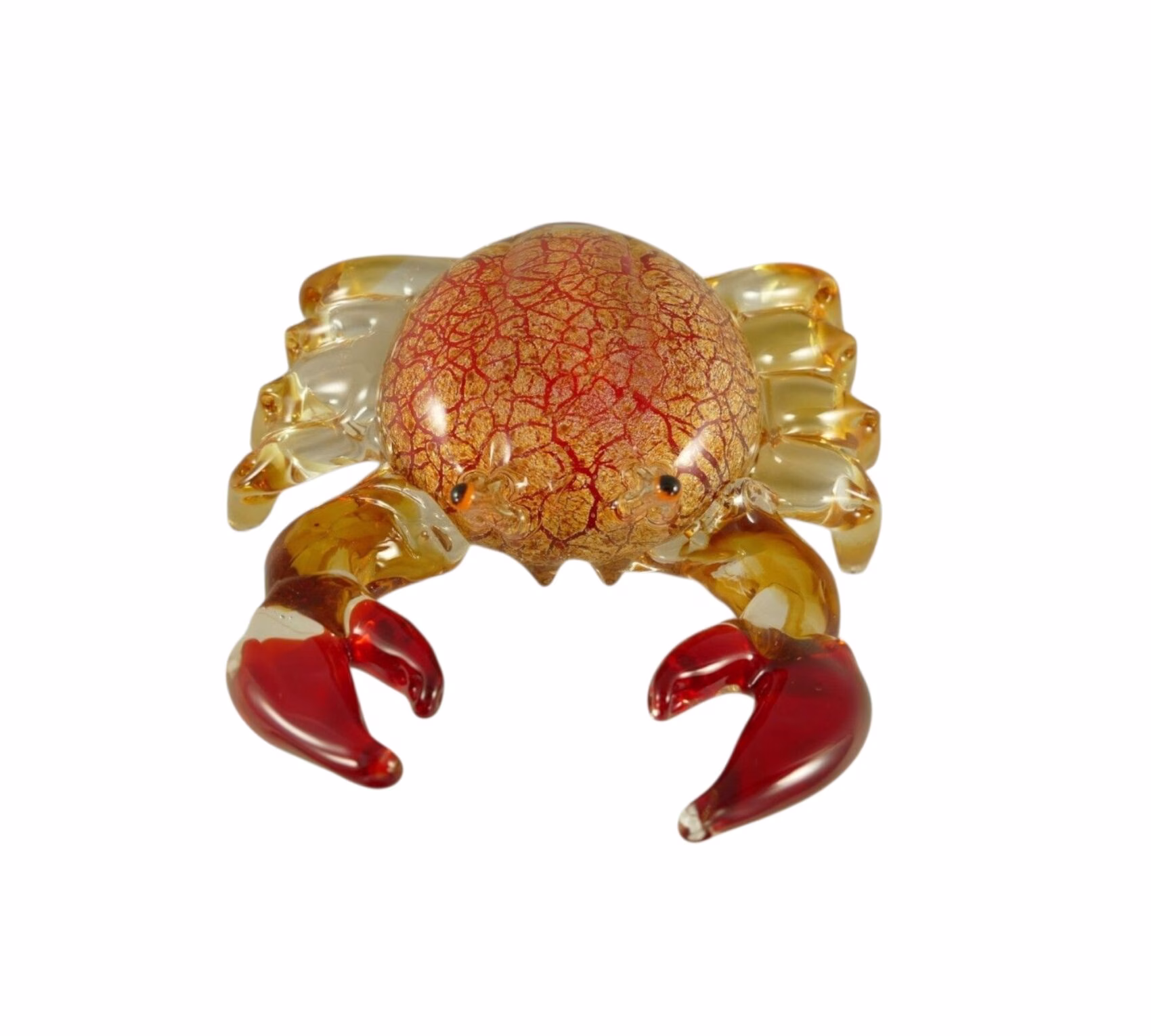 Glazen Krab – Murano-stijl Decoratief Kunstobject 2 Glazen Krab Murano stijl.