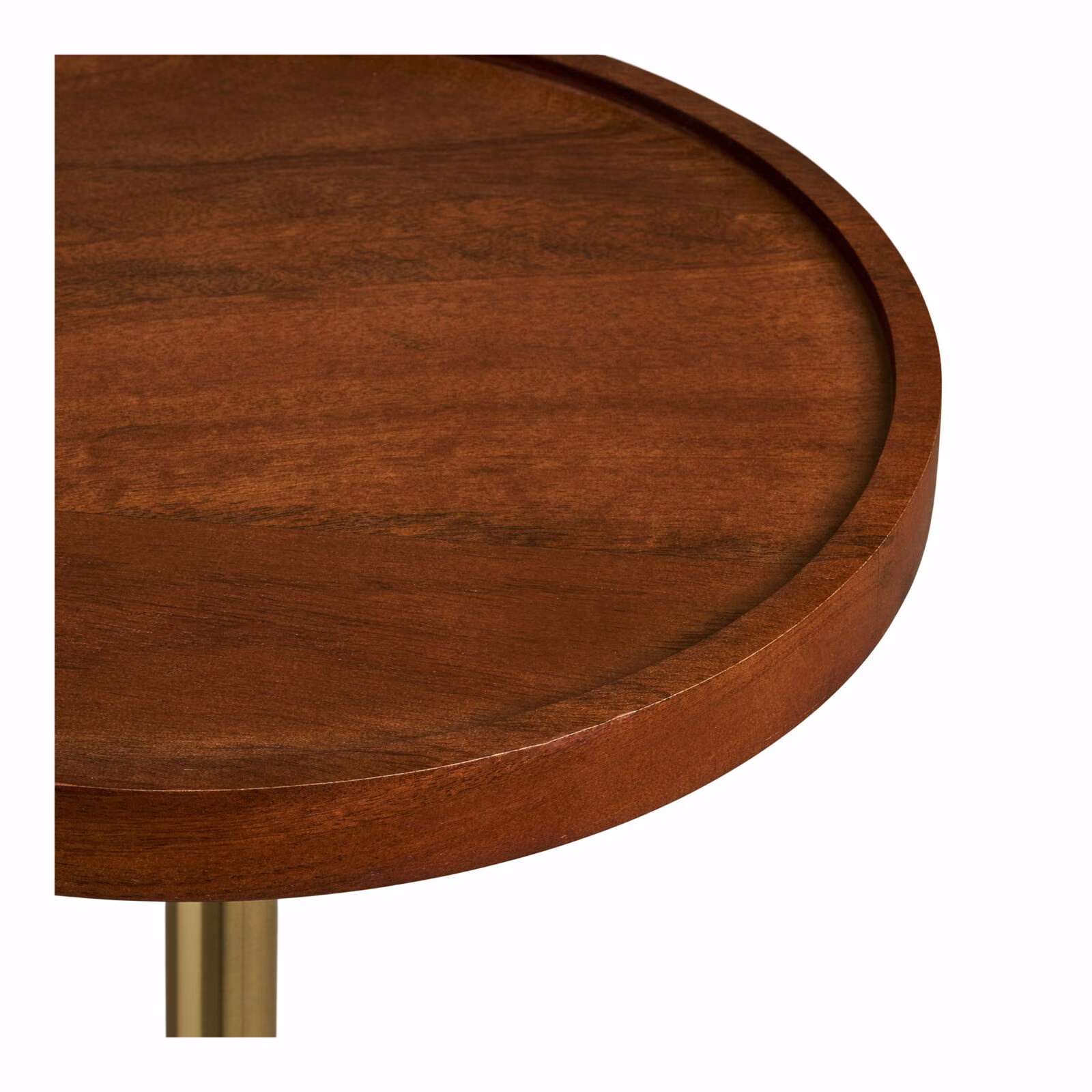 Sirone bijzettafel - mangohout/staal, zwart/messinglook/donkerbruin Ø30x56 cm 4 Sirone bijzettafel - mangohout/staal, zwart/messinglook/donkerbruin Ø30x56 cm - Afbeelding 4