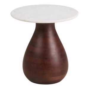 bijzettafel mangohout marmer
