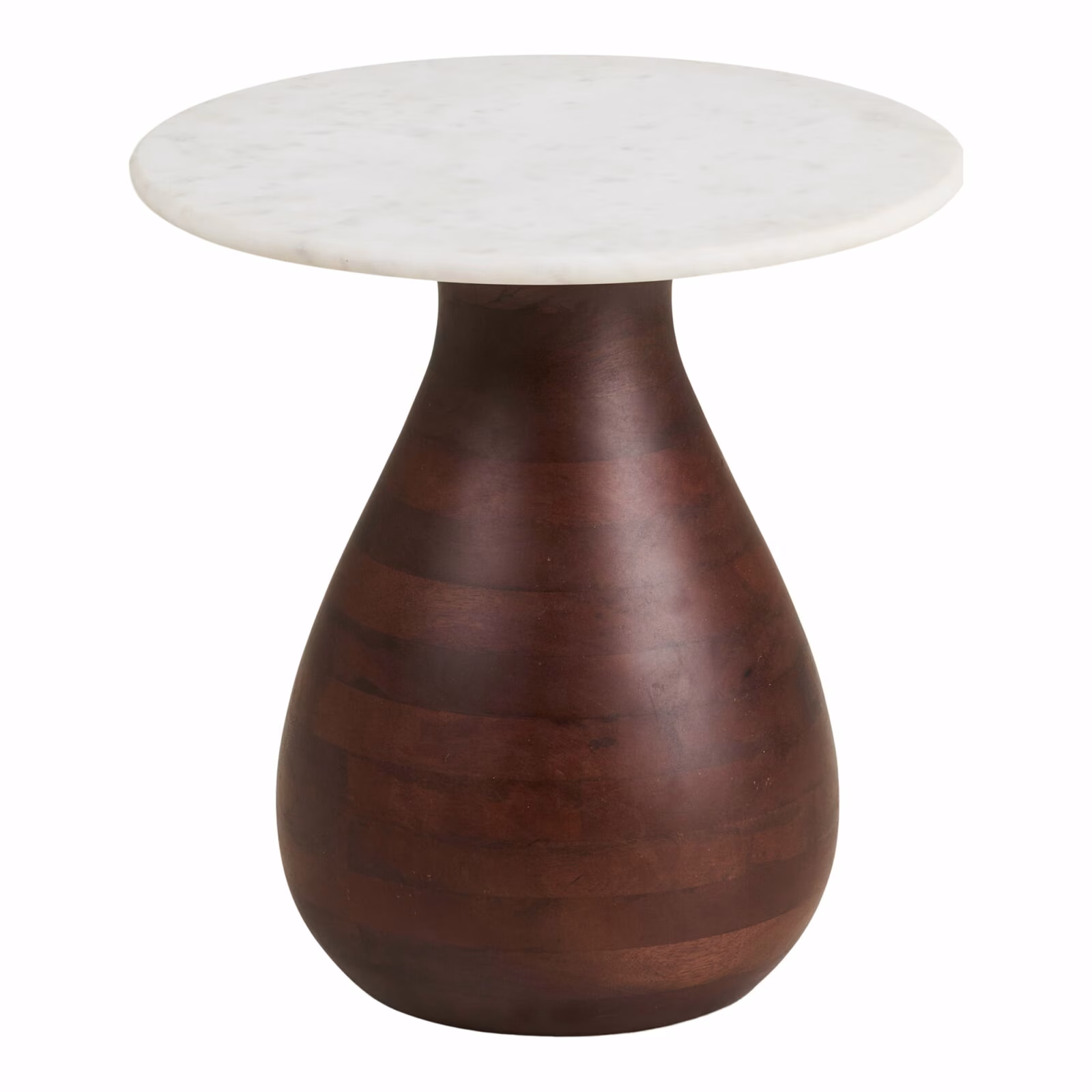 Heide bijzettafel - bijzettafel, mangohout/marmer, donkerbruin/wit ø40x41 cm 1 bijzettafel mangohout marmer
