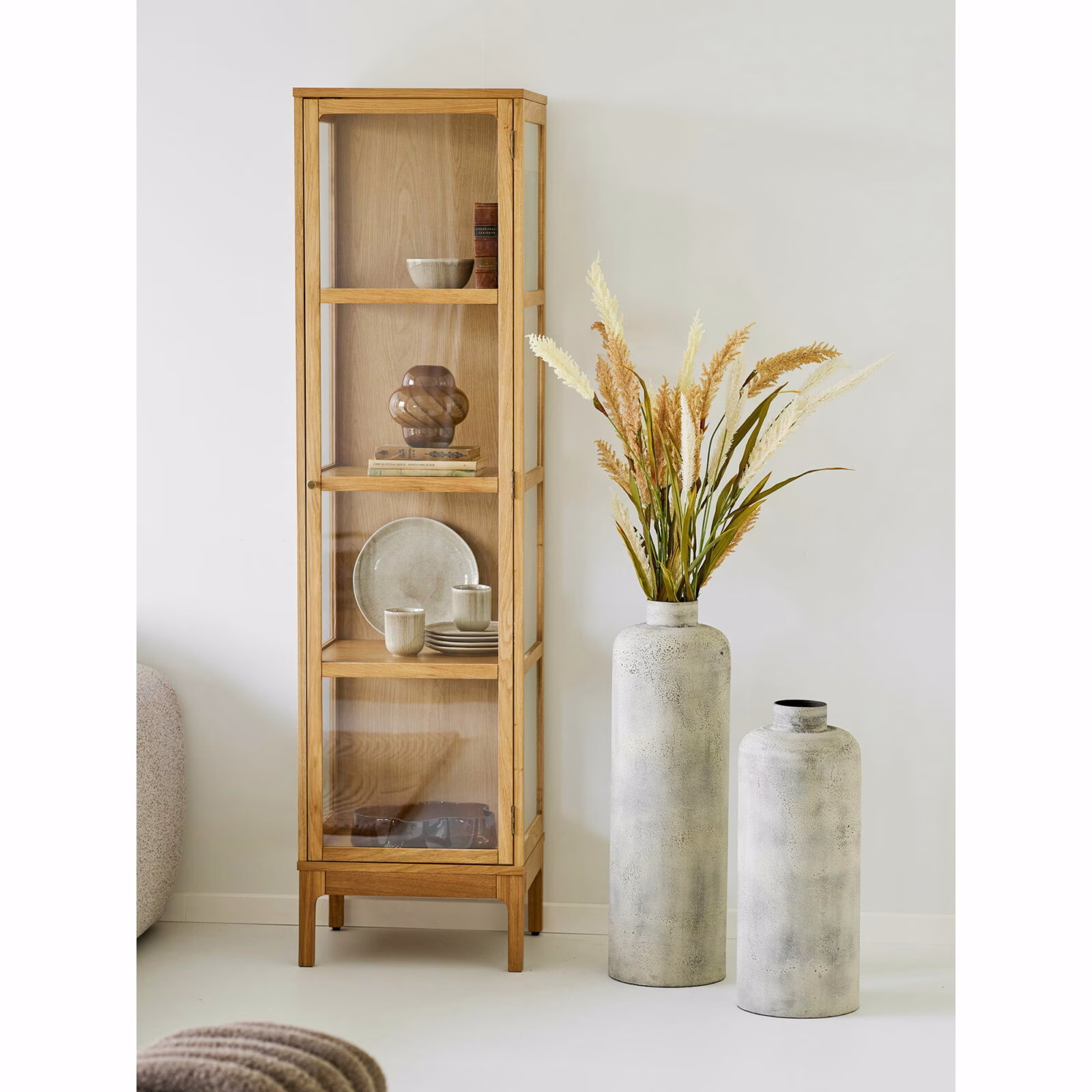 Decoratieve Metalen Pot Antique Beige – Ø24 × 78,5 cm – Luxe Hoog Model 2 Decoratieve Pot Metaal Antique