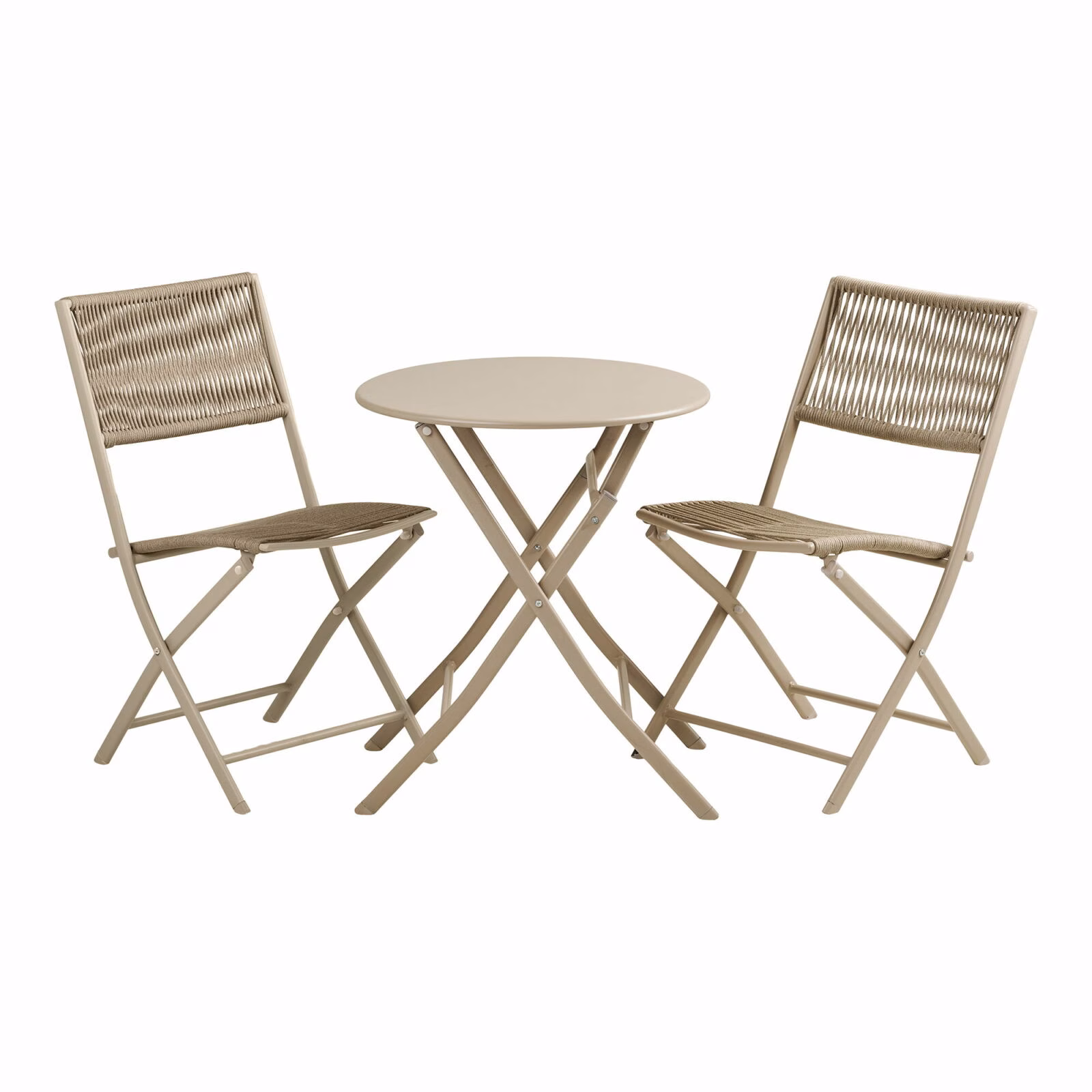 Arcas Bistro Set Taupe – 2 Stoelen + Tafel – Rope/Steel – Compact & Stijlvol 1 Arcas bistroset taupe