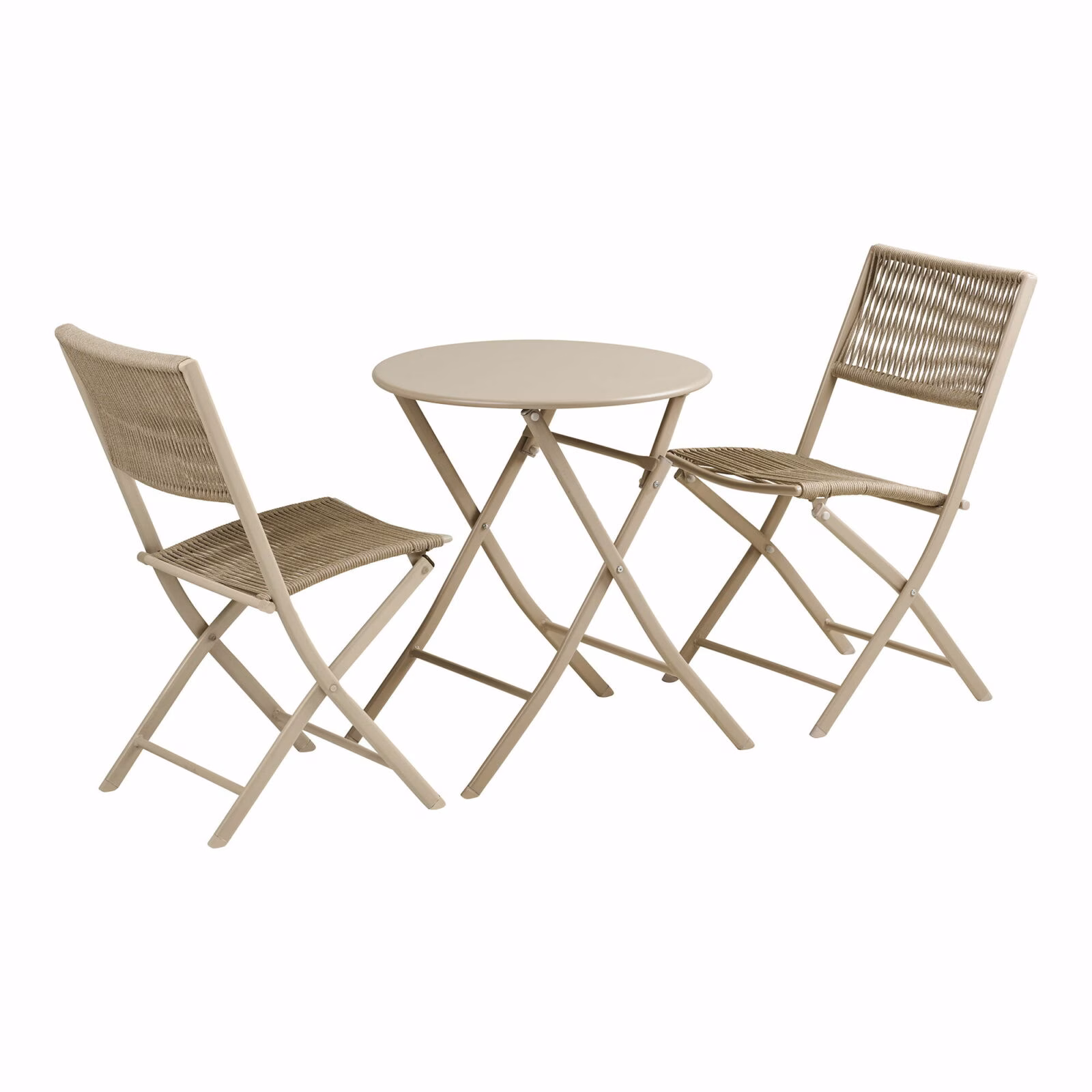 Arcas Bistro Set Taupe – 2 Stoelen + Tafel – Rope/Steel – Compact & Stijlvol 3 Arcas bistroset taupe