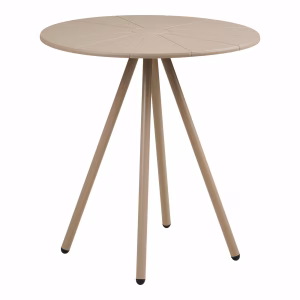 Barletta Bistro Tafel – Taupe – Polypropyleen & Staal – Ø70 × 73,5 cm