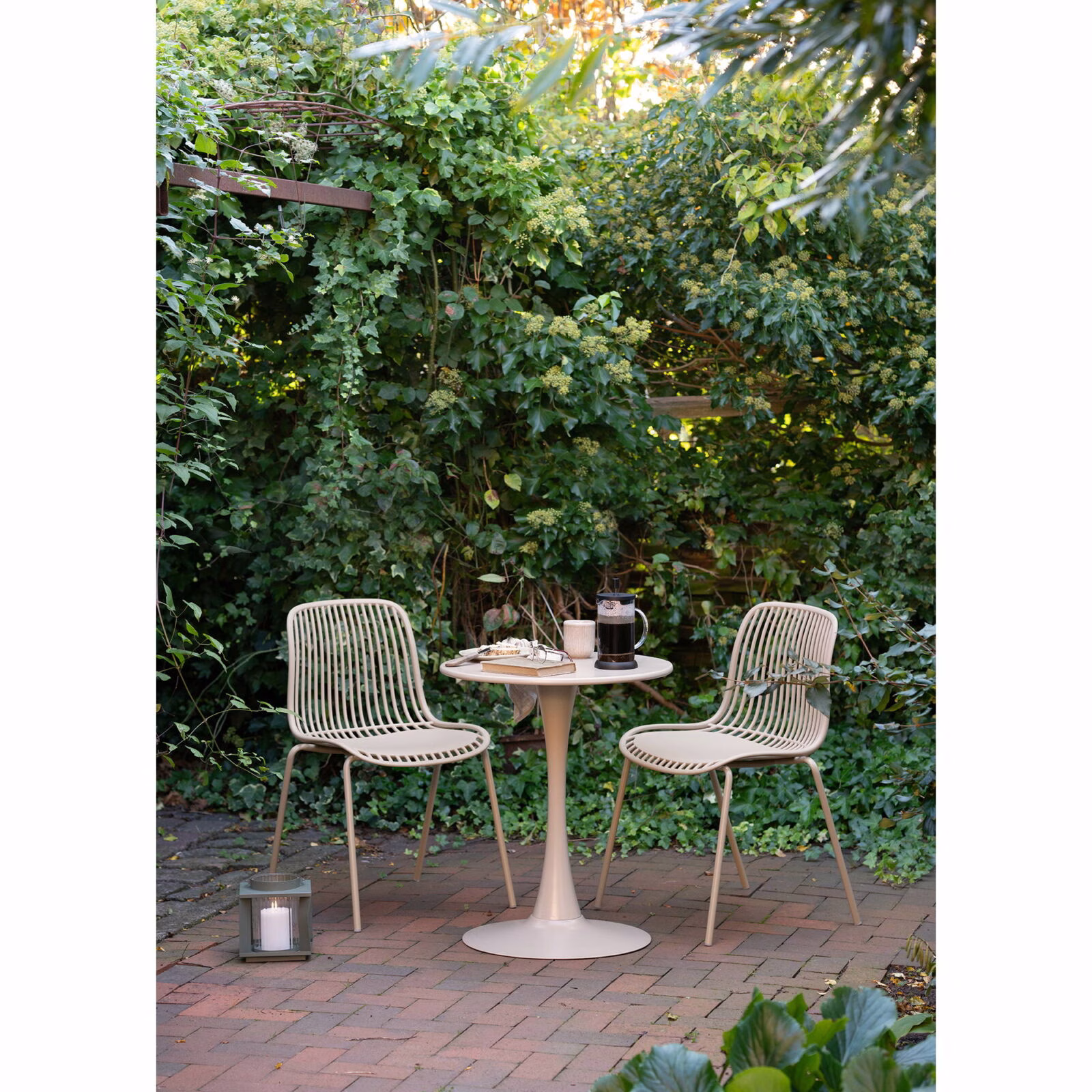 Barletta Bistro Tafel – Taupe – Polypropyleen & Staal – Ø70 × 73,5 cm 6 Barletta Bistro Tafel Taupe
