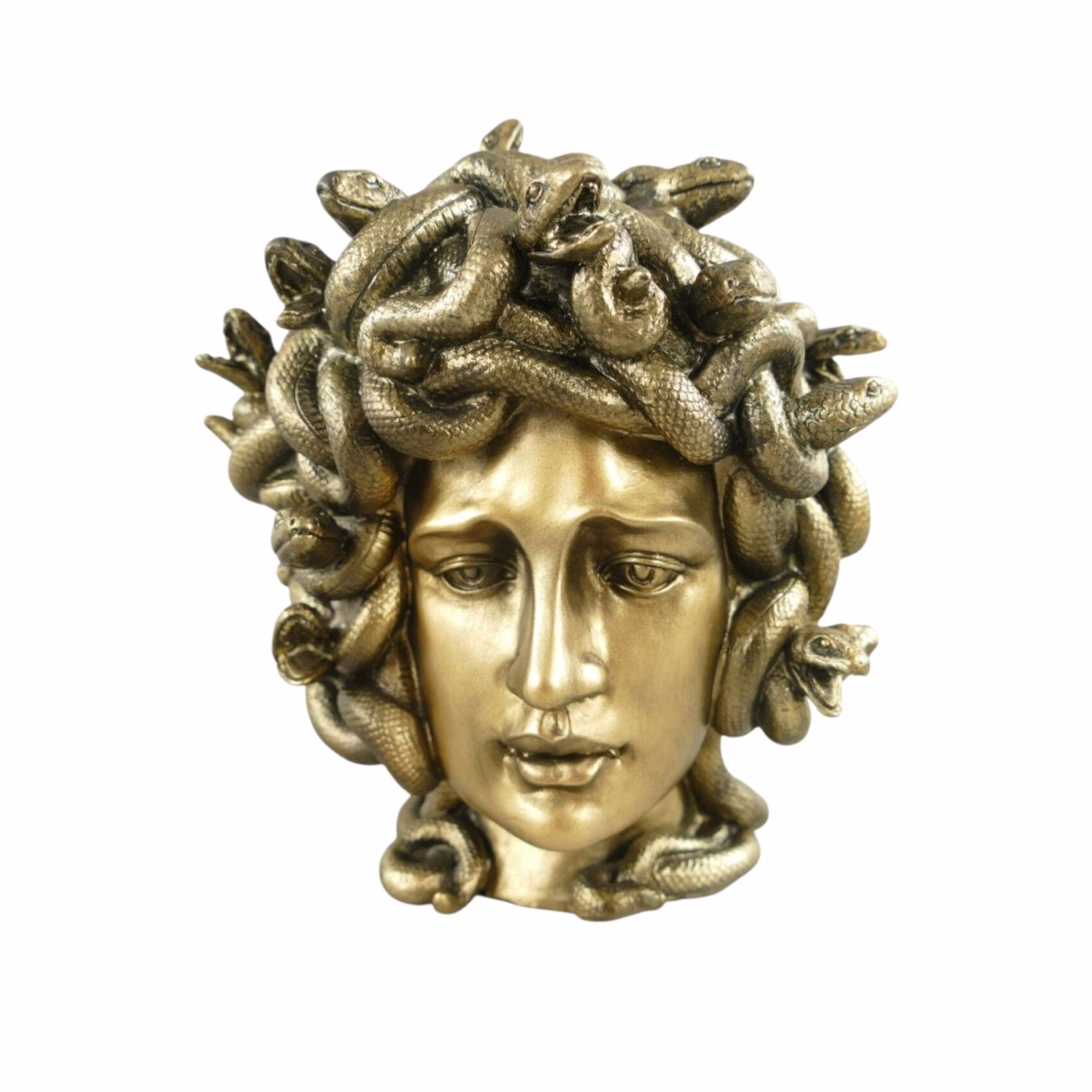 Medusa Buste Goud – Polystone – Luxe Decoratiebeeld – 18×18×14 cm 1 Medusa Buste Goud