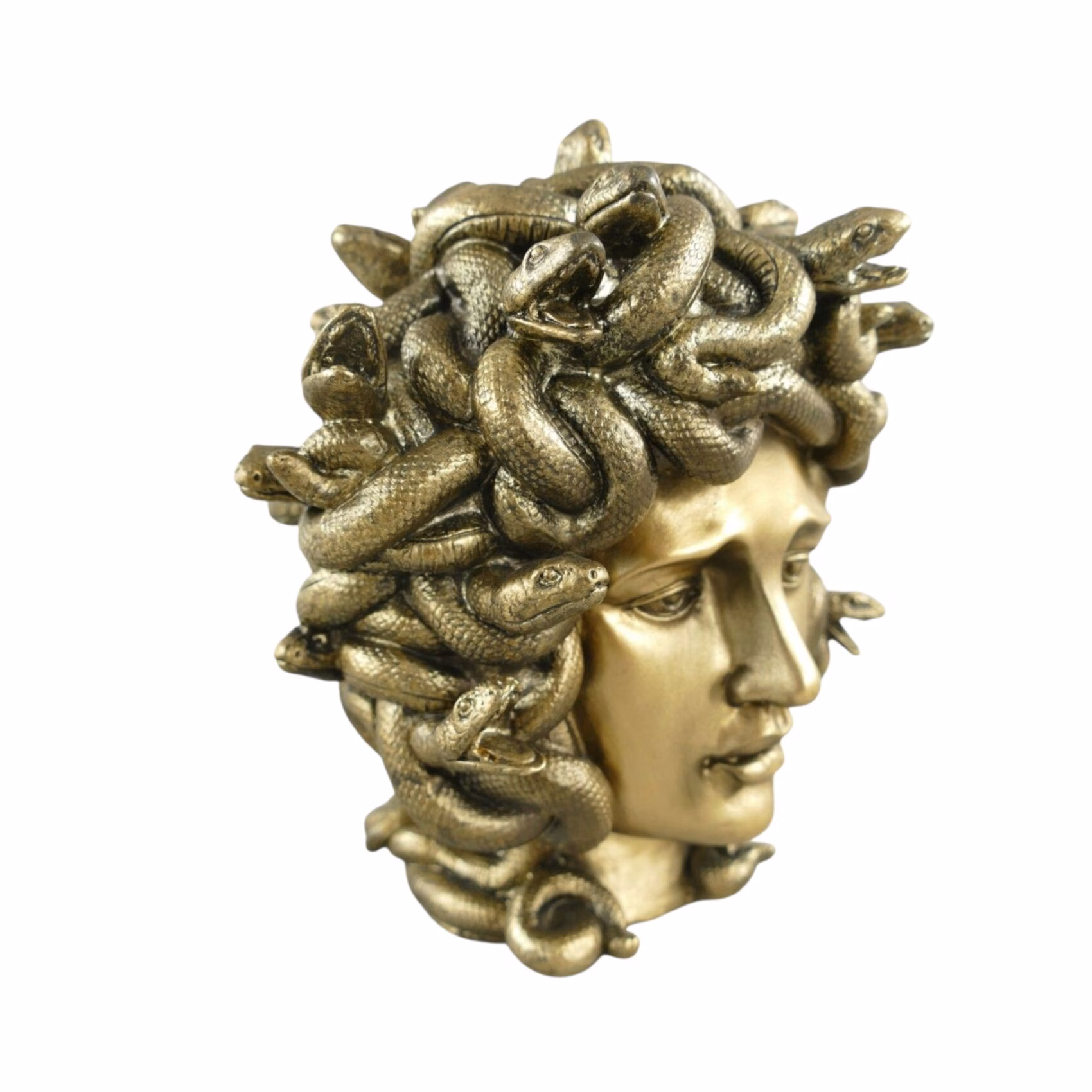Medusa Buste Goud – Polystone – Luxe Decoratiebeeld – 18×18×14 cm 5 Medusa Buste Goud