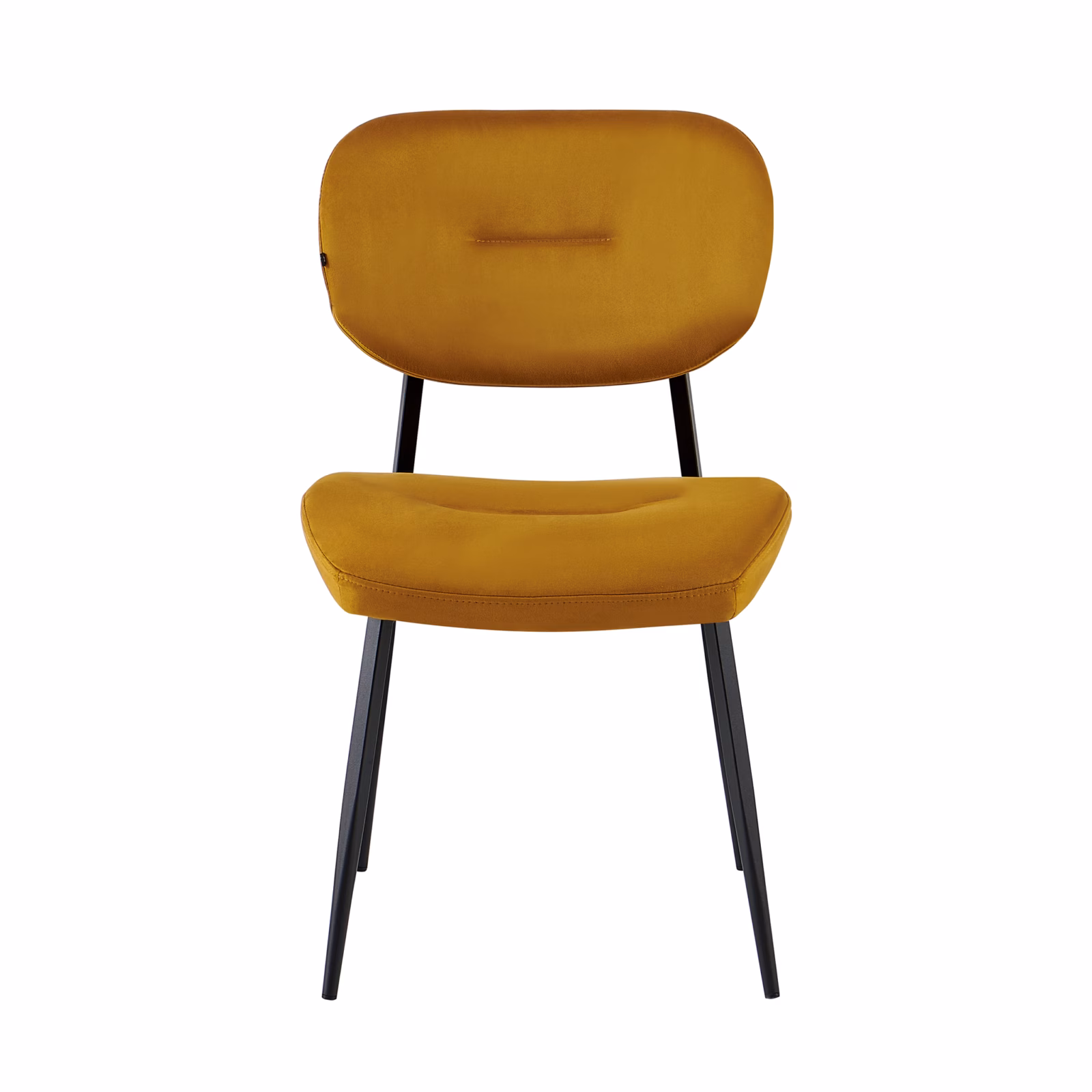 Eetkamerstoel Jonathan Cognac – Comfortabele microvezel stoel met zwart metalen frame 1 Eetkamerstoel Jonathan cognac.