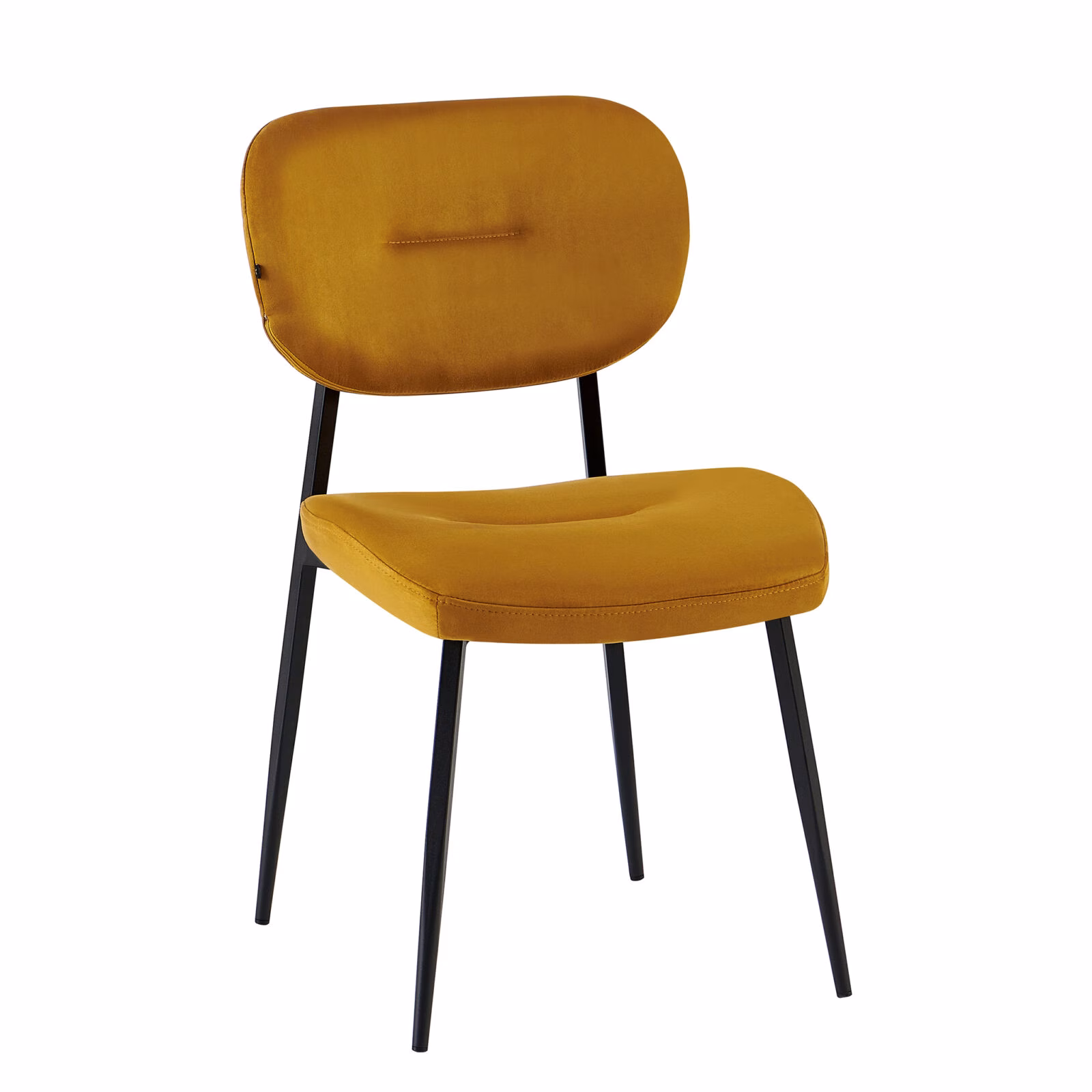 Eetkamerstoel Jonathan Cognac – Comfortabele microvezel stoel met zwart metalen frame 2 Eetkamerstoel Jonathan Cognac – Comfortabele microvezel stoel met zwart metalen frame - Afbeelding 2