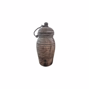 Sobere houten Nepalese pot.