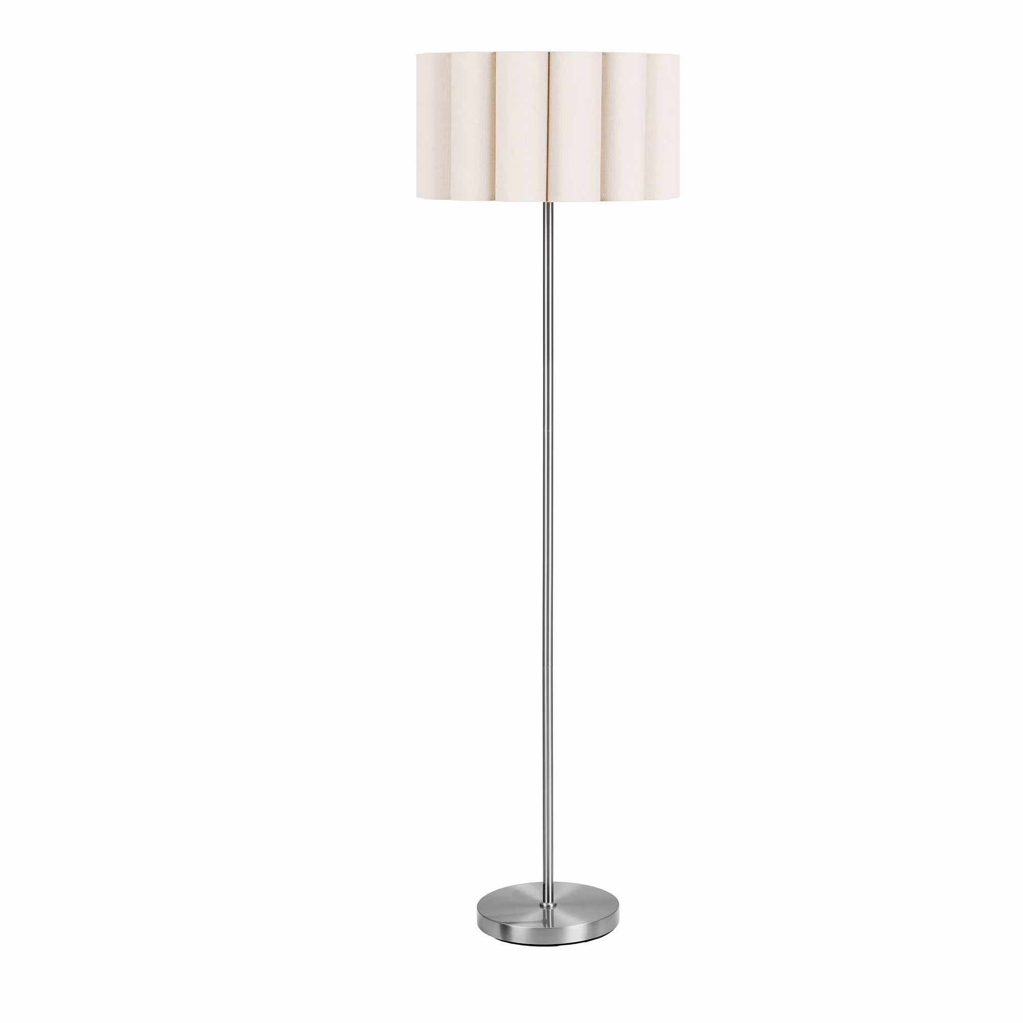 Wattom Vloerlamp – Staal & Linnen – Grijs/Beige – Sfeervolle Vloerlamp 1 Wattom Vloerlamp Beige
