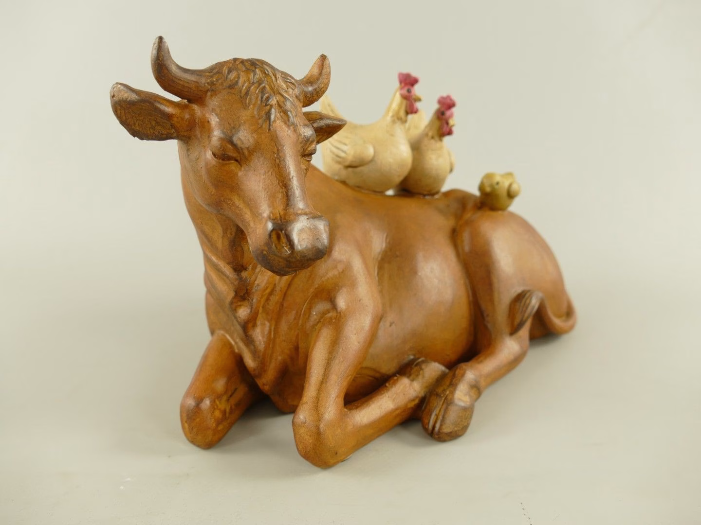 Landelijk Beeld Koe met Kippen en Kuiken | Rustieke Boerderijdecoratie 1 landelijk beeld koe