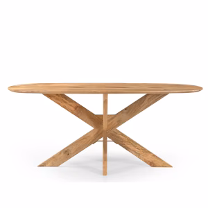 Deense ovale eettafel Runa met houten onderstel 220