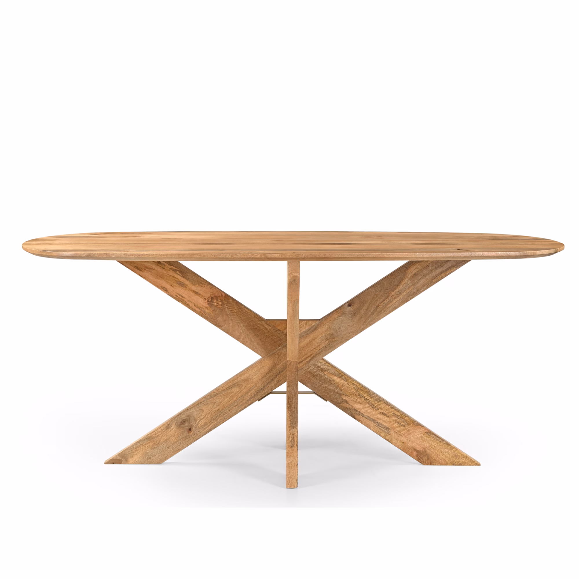 Deense ovale eettafel Runa met houten onderstel 220 1 Deense ovale eettafel Runa met houten onderstel 220