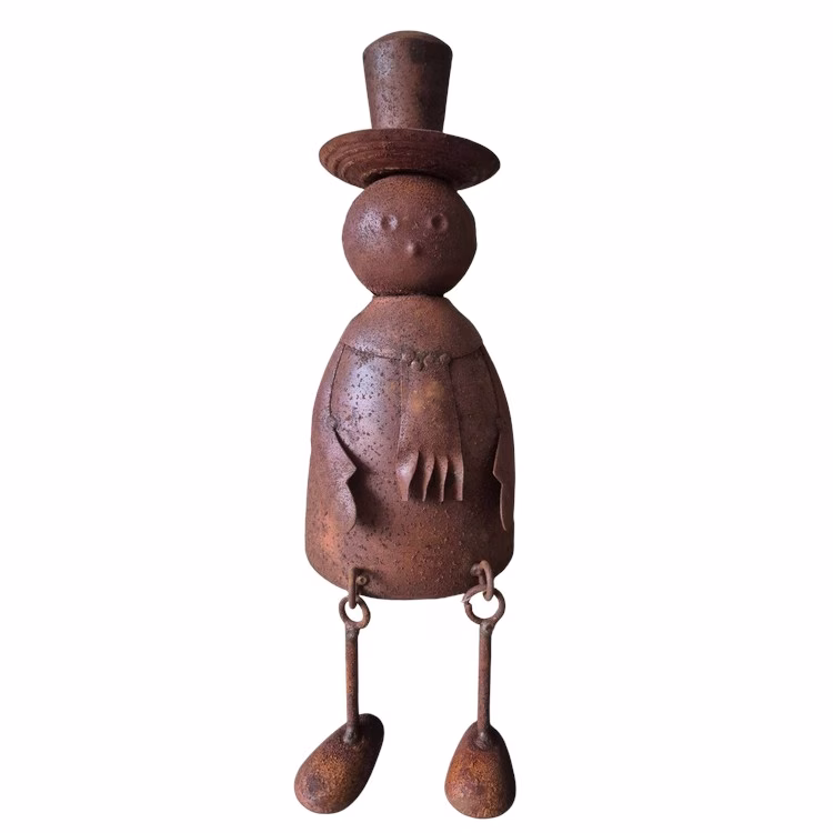 Roestige Sneeuwpop met Wiebelbeentjes Countryfield 30 cm | Winter- en Kerstdecoratie 1 roestige-sneeuwpop-30cm met Wiebelbeentjes 30 cm - Countryfield Kerstdecoratie