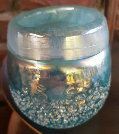 Theelichthouder blauw parelmoer