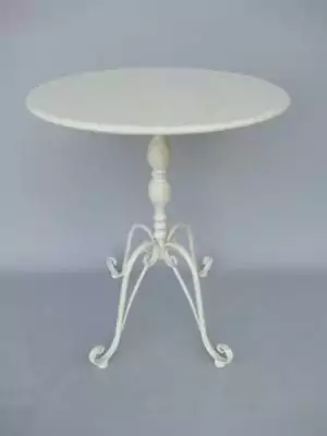 Bijzettafel ijzer rustiek wit