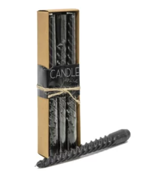 Doos met zes spiraalkaarsen zwart