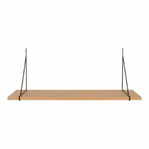 Chiba wandplank naturel zwart, 80x29