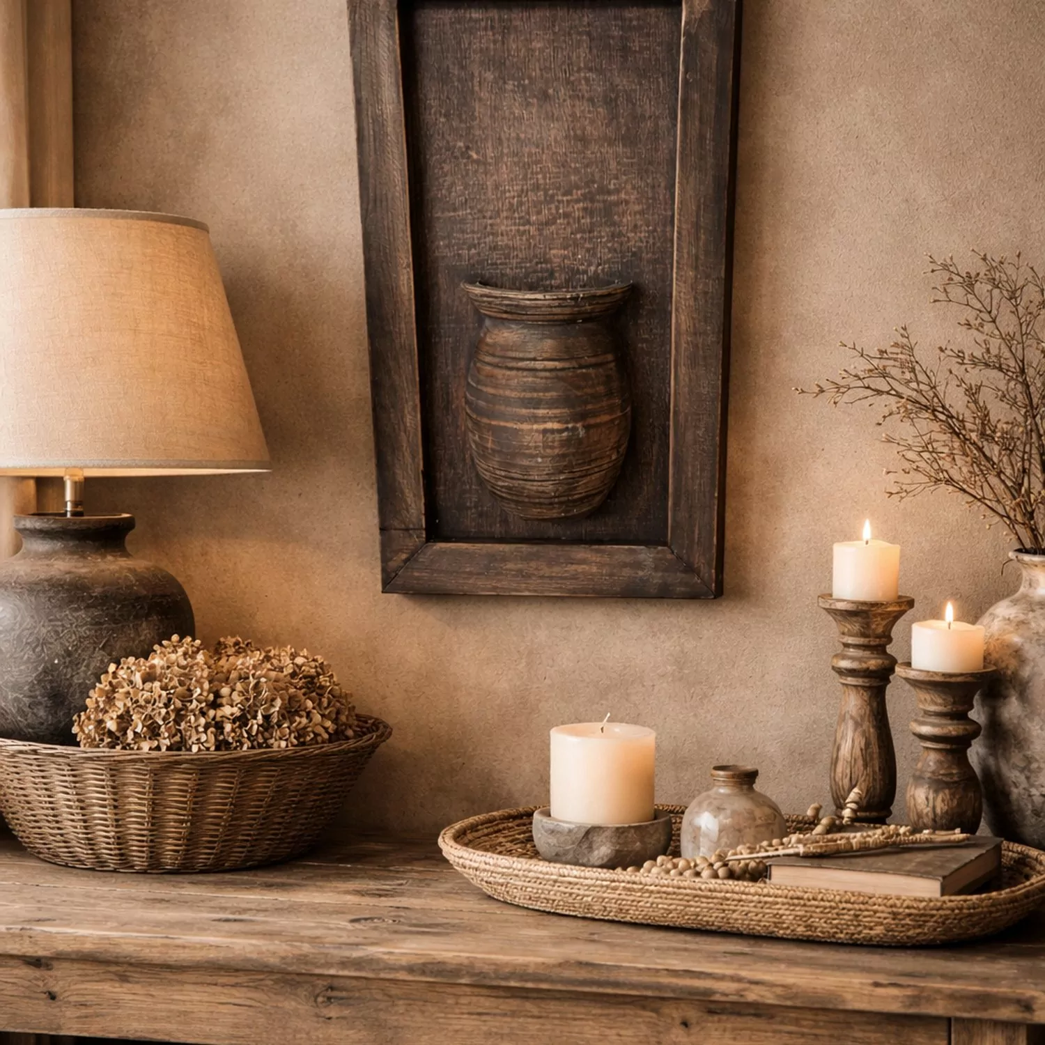 landelijk houten wandpaneel